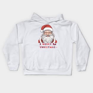 Smiling Santa Claus Merry Christmas Kids Hoodie